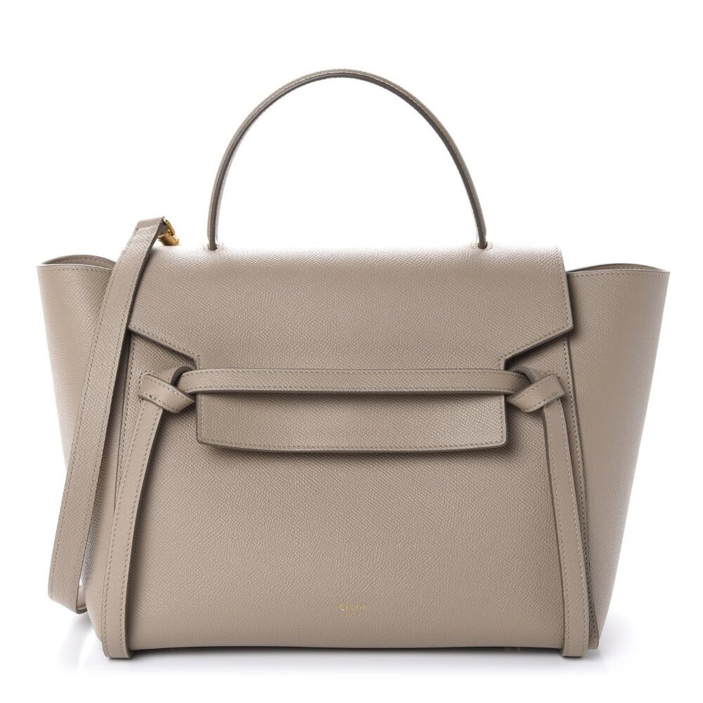 CELINE Grained Calfskin Mini Belt Bag Taupe (retail $3200)